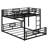 Twin Over Full Size Bunk Bed With Ladders, L Shaped Metal Bunk Bed Frame