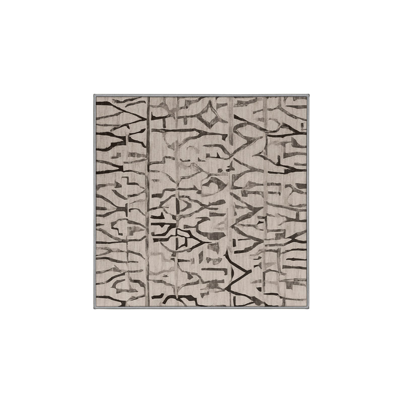 Machine Washable Gray Area Rug, Square 6'