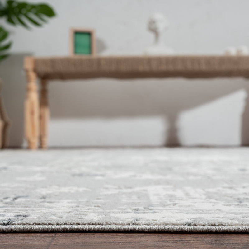 Hublersburg Floral Area Rug in Gray, Runner 2'6" x 8'
