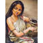 Dame portant un pot | Aquarelle de Sarat Shaw
