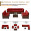 Ensemble de conversation modulaire en rotin pour 8 personnes avec coussins-452086264-463747201