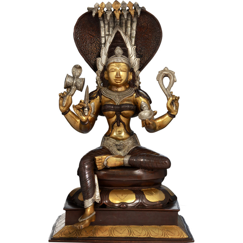 Awesome Goddess Mariamman, Doré / Brun