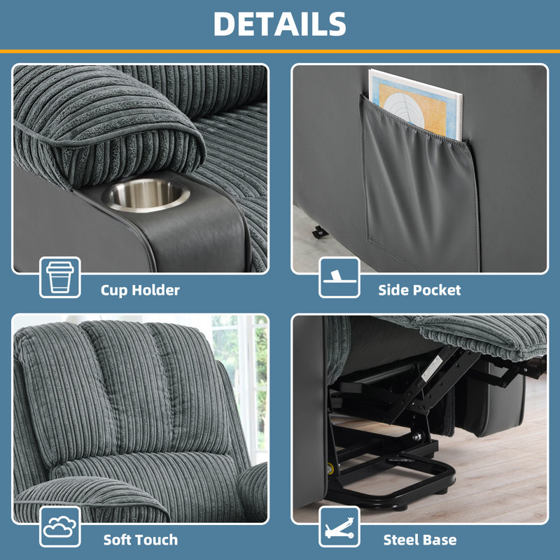 Massage Chair with Lift, Heat Function and Footrest