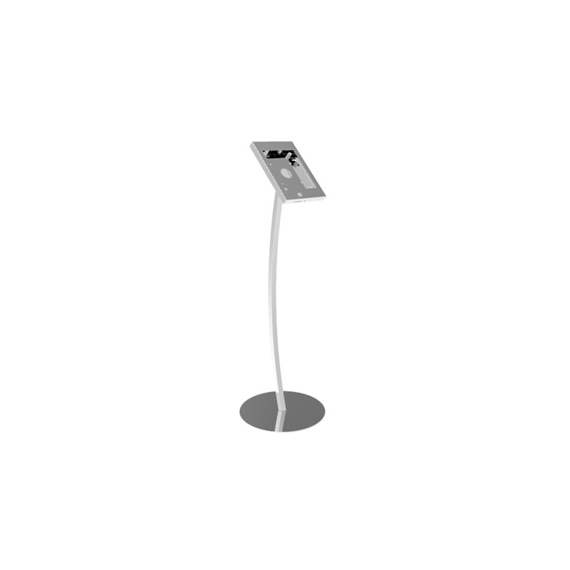 Support pour iPad, enceinte verrouillable, rebord pour notes de haut-parleur, câble d'alimentation - argent