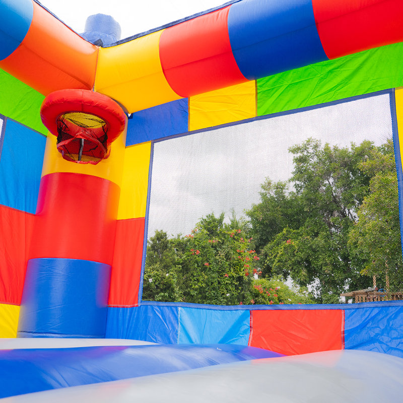 HeroKiddo Block Party 14' x 26' Inflatable Water Slide Bounce House Combo (with Air Blower)