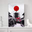 Kyoto Pagoda Red Sun Contemporary Wall Art Print 1 Piece Wrapped Canvas Wall Art-1007886960