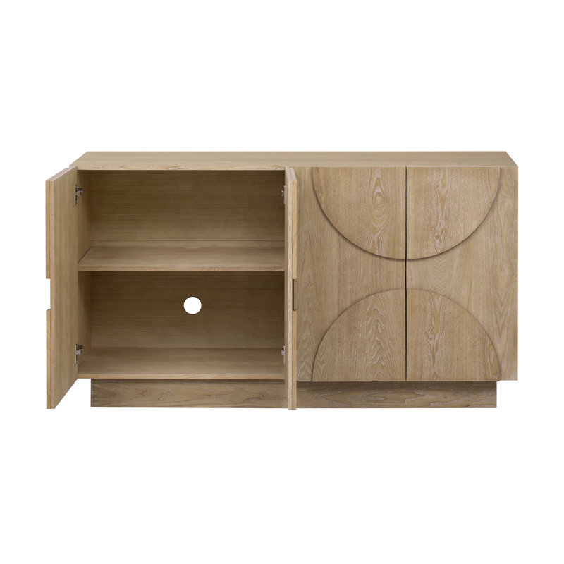 Grand buffet à 4 portes avec rangement, Naturel