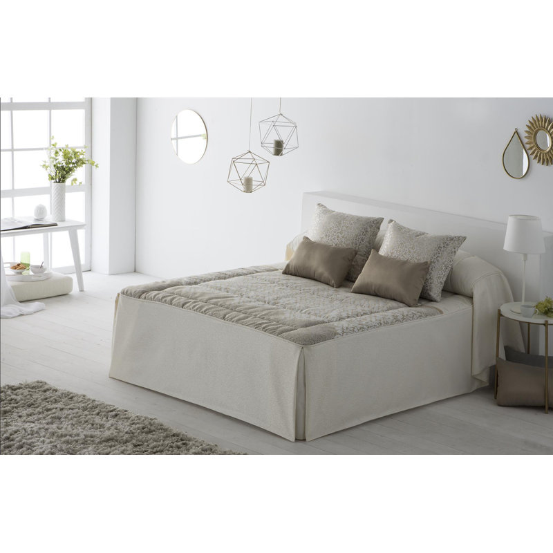 Mary Polyester No Pattern Bedspread, 105 x 200 cm, Pearl