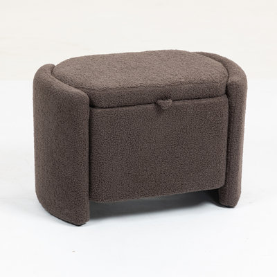 Repose-pieds en velours avec rangement caché et structure en bois Christofferse