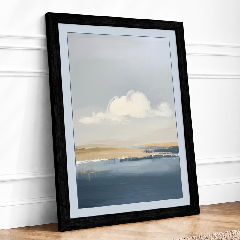 Quiet Dawn Coastal - Framed Print, A2 - 59.4 x 42.0 cm, Black