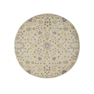 Davey Hand Knotted 5x5 Ivory Round