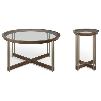 Elkton Round Cocktail Table With Accent Table