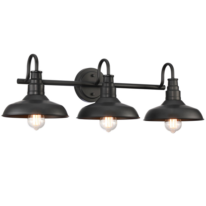 Kwak 3- Light Dimmable Matte Black Vanity Light