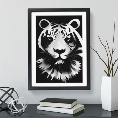 Monochrome Tiger No.1 - Framed Print