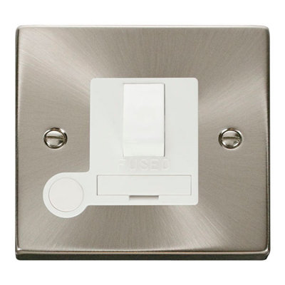 Satin / Brushed Chrome 13A Fused Connection Unit Switched With Flex