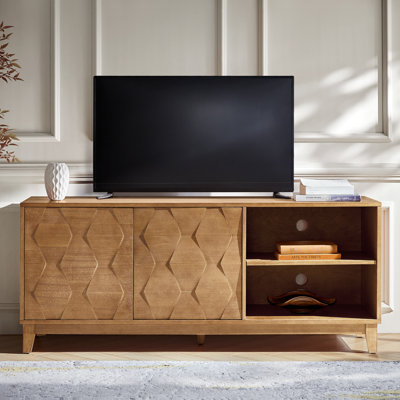 Isabele 60"W Modern TV Stand with Adjustable Shelves and Cable Management