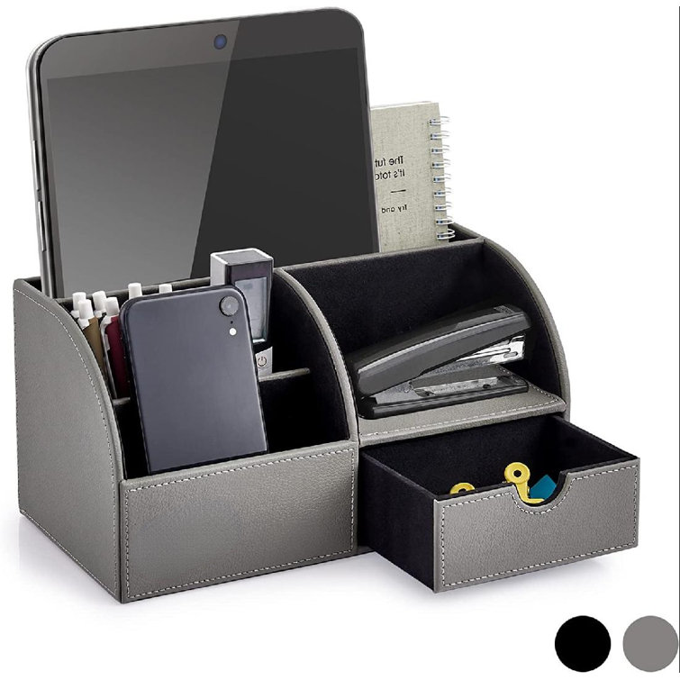 Inbox Zero Kantzer Leather Desk Organizer 