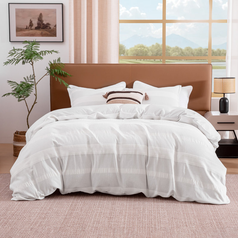 Ensemble de housse de couette Sleep Zone Diamond Grid Flower Craft, Housse de couette double et 2 taies décoratives