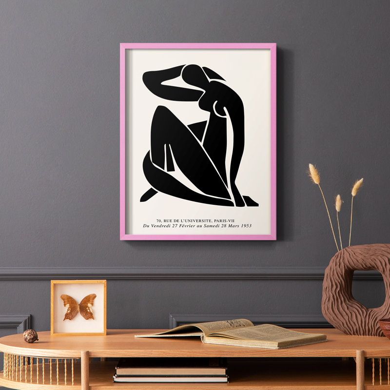 Matisse LVI, reproduction encadrée - bois massif, Brun, H 20 po x l 16 po