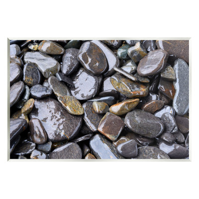 " Coastal Beach Pebbles Rocks " Color Photography Print