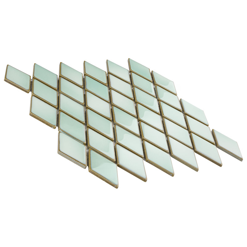 Hudson 2" x 3" Porcelain Grid Mosaic Wall & Floor Tile, Mint