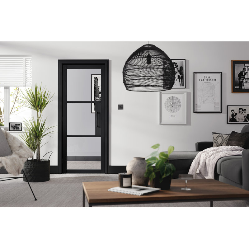 Tribeca 3L Clear Glazed Internal Door, 1981mm H x 762mm W x 35mm D