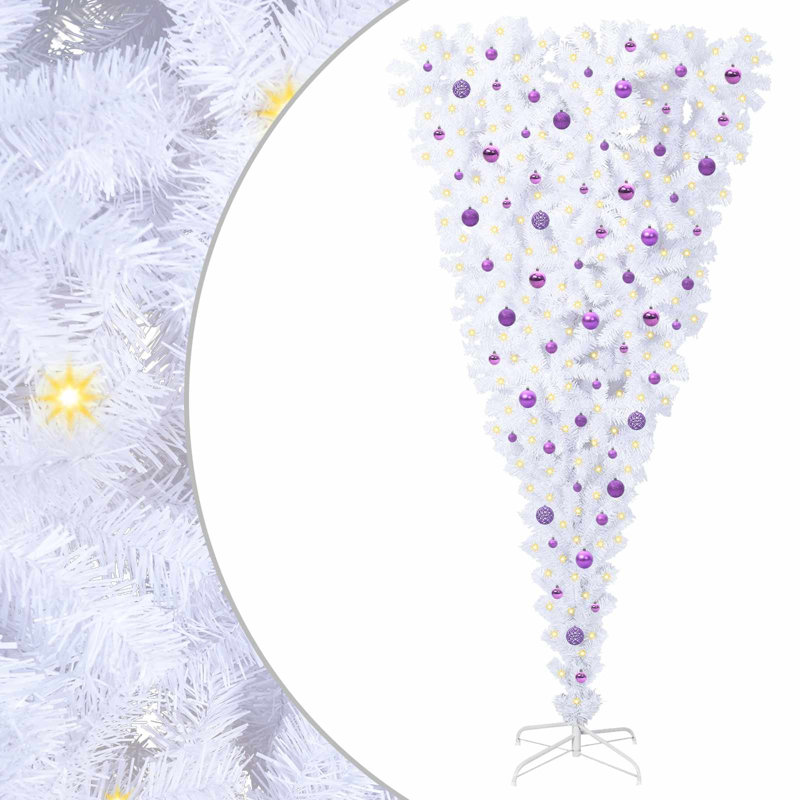 7.87' H Lighted Artificial Christmas Tree, Purple