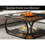 Table basse carrée de 39 po avec tablette de rangement - Table basse de ferme moderne à 2 niveaux avec structure incurvée en métal robuste, table basse centrale pour le salon