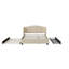 Lit plateforme tapissier avec tête de lit à oreilles, un lit gigogne simple et 2 tiroirs, aucun sommier nécessaire, tissu en lin, grand-1635628925