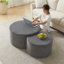 Ensemble de 2 tables basses gigognes rembourrées-978685677
