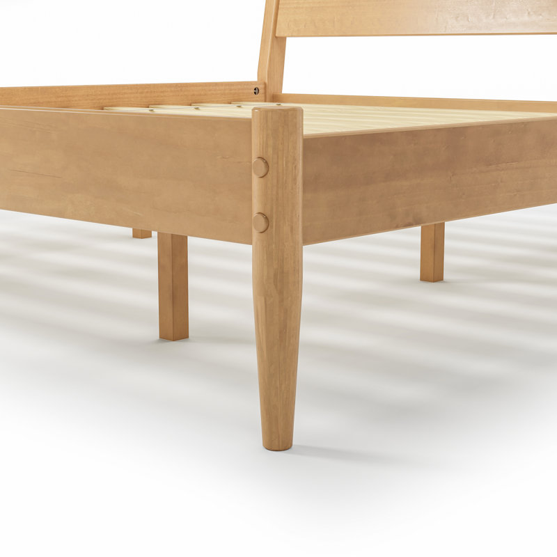 Aldiana Wood Platform Bed, King, Light Oak