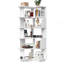 Bibliothèque d'angle à 5 niveaux, bibliothèque en L, étagère de rangement autoportante et présentoir pour salon, bureau, chambre à coucher-129864779