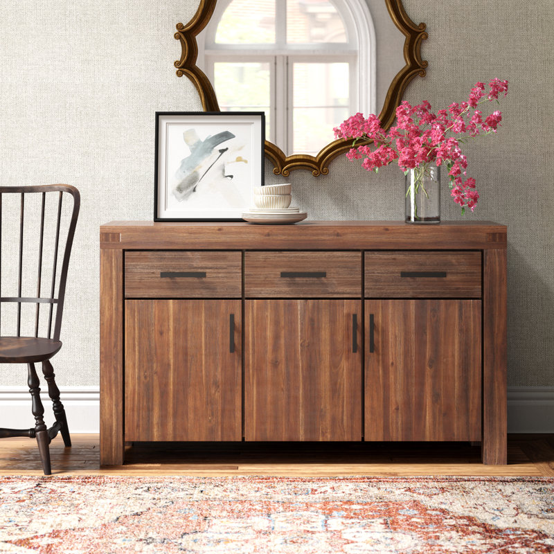 Lia 63'' Solid Wood Sideboard, Brick Brown
