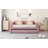Twin Size Upholstered Daybed with Ergonomic Backrest and Trundle, Pink Guest Bed for Kids or Small Spaces-7240995