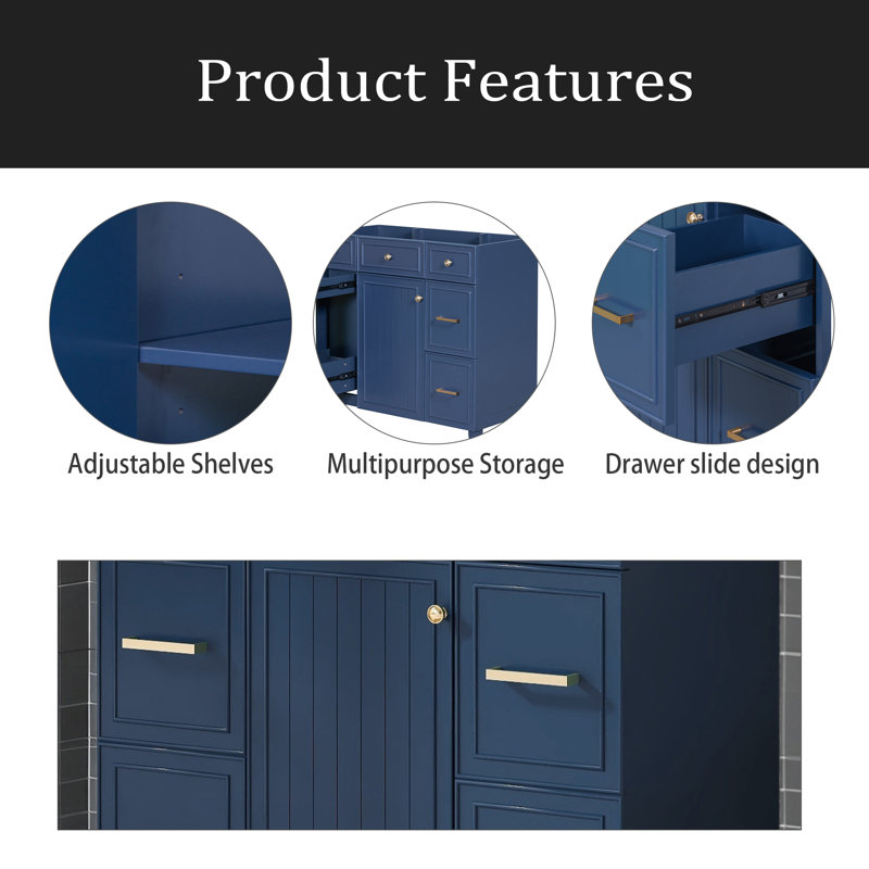 Meuble-lavabo 36 po (lavabo non inclus), Bleu