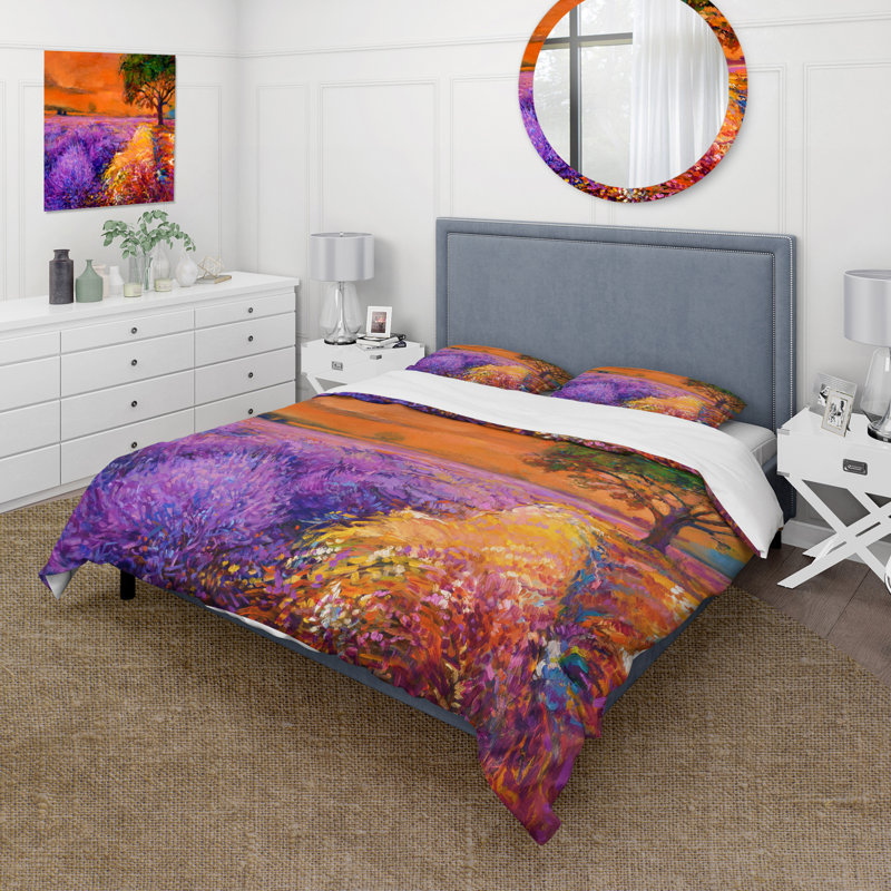 Ensemble de housse de couette campagnard Iiana, Housse de couette simple + 1 taie décorative stan