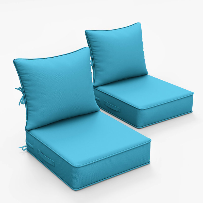 Coussin de siège / dossier d'extérieur, Bleu lac, L 22 po x P 24 po