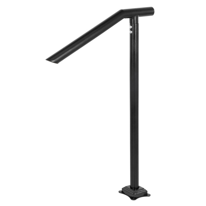 Stair Handrail 3cm Iron 1 Piece Black Floor Mounted