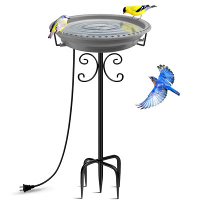 Heated Bird Baths For Outdoors5Prong Metal Base