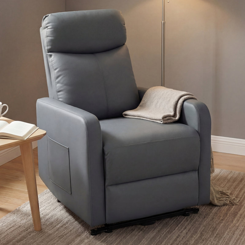 Fauteuil inclinable électrique Wall, Gris, Faux Leather