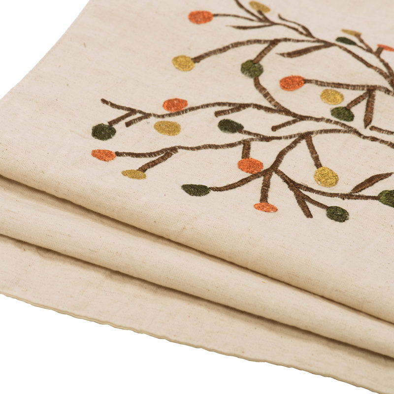 Collection de textiles de Noël Tierra Harvest Branch, 60 po x 12 po, Beige