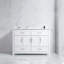 Ensemble de meuble-lavabo blanc 48 po avec lavabo en céramique, armoire de rangement abondante, 4 portes à fermeture douce et 4 tiroirs
