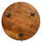Zenaide Handcrafted Round Mango Wood  Coffee Table with Tray Top,  Dark Walnut Brown, Black Iron Legs
