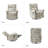 Alyissa Floral Print Manual Swivel Rocking Recliner with Nailhead Trims (Set of 2)-73435387