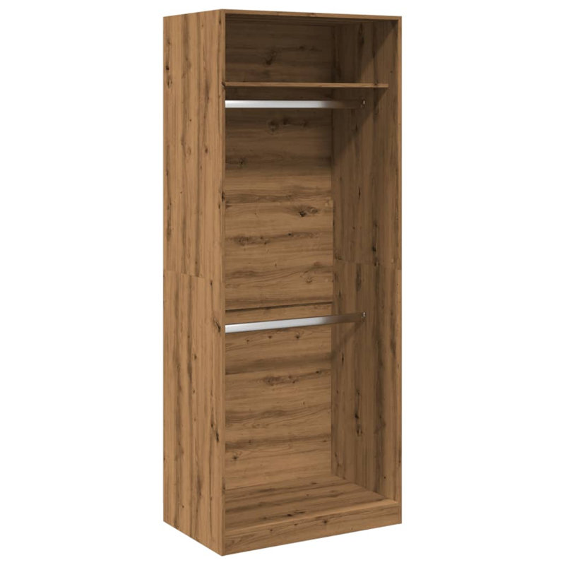 Artressia Manufactured Wood Wardrobe, 80 x 50 x 200 cm, Oak