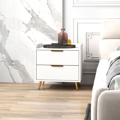 50cm W Engineered Wood Bedside Table