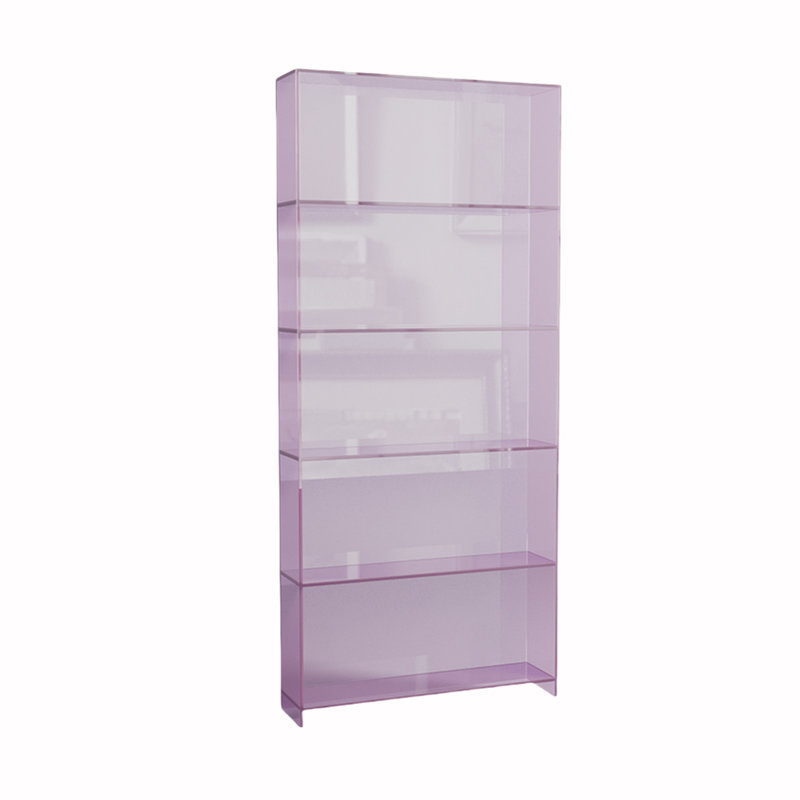 Open Shelf Display Unit Acrylic Bookcase, Pink
