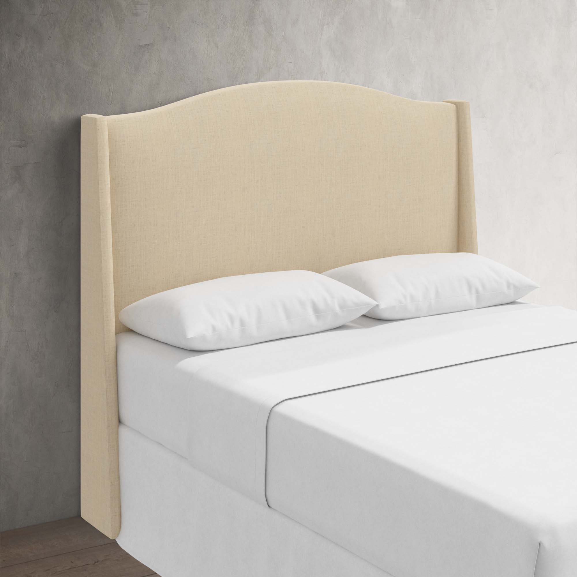 Byrd Upholstered Wingback Headboard, Classic Linen Linen, Twin