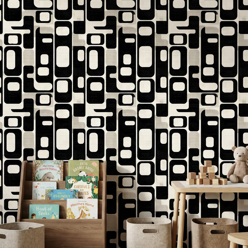 Papier peint moderne Mid Century, Texturé non collé