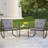 2 - Person Outdoor Dining Set, 3-Piece Outdoor Rattan Rocking Bistro Set with Cushions and Glass Coffee Table-1480451901-1480451902